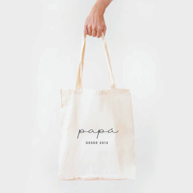 Totebag para papá con letras en gris oscuro