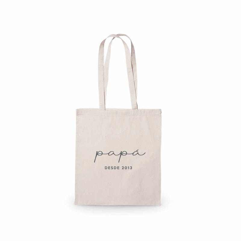 Totebag para papá con letras en gris oscuro
