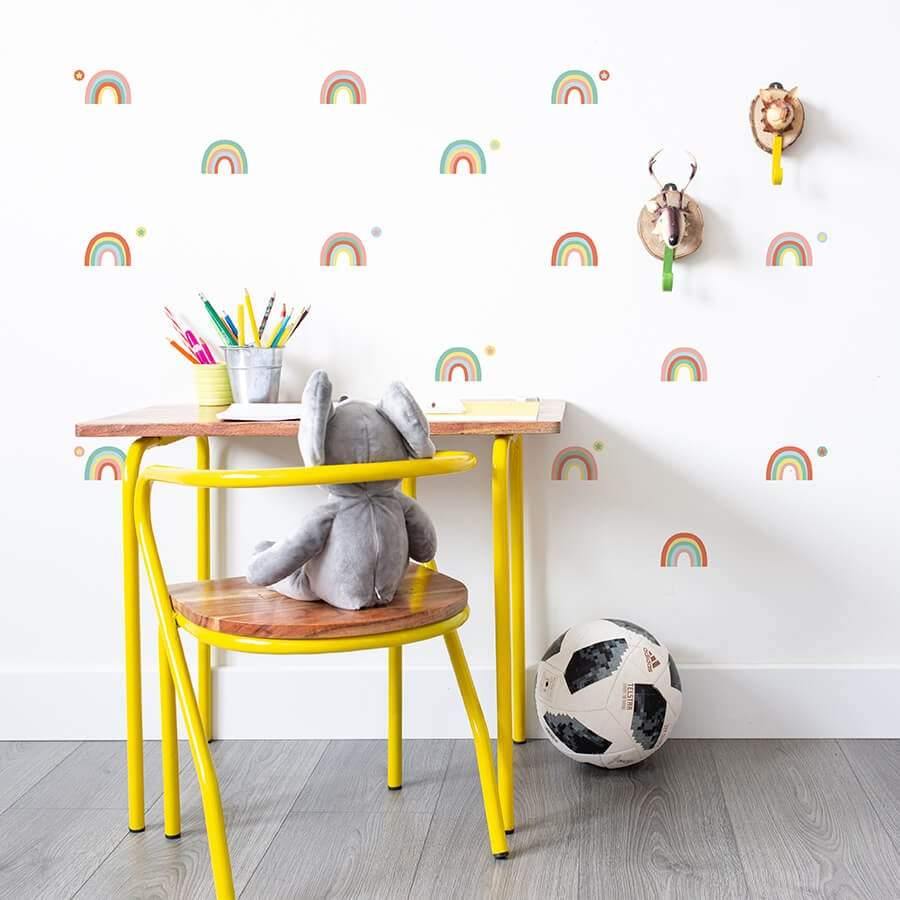 Ideas decoración infantil de pared Vinilo decorativo Arco Iris nicolasito #color_Multicolor