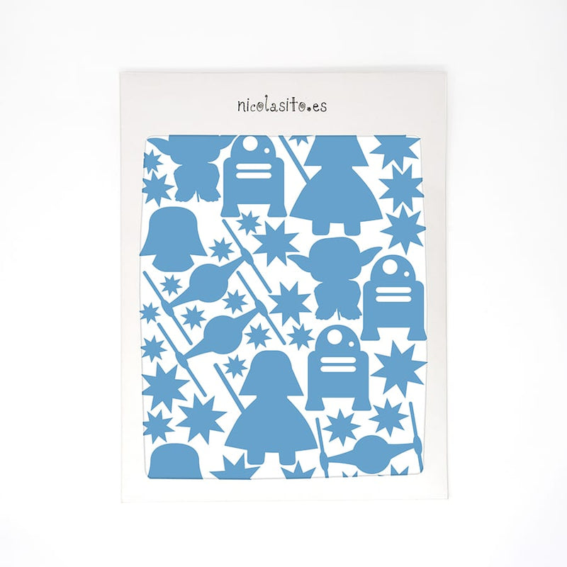 Vinilo decorativo Star Wars azul Nicolasito