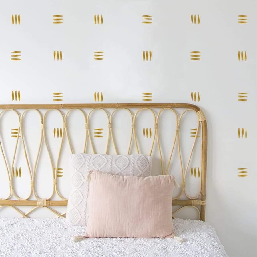 Ideas decoración dormitorio infantil vinilo de pared Líneas #color_Oro