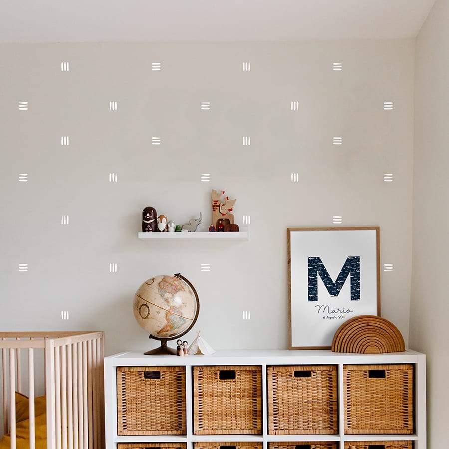 Ideas decoración cuarto del bebé Vinilo Líneas #color_Blanco