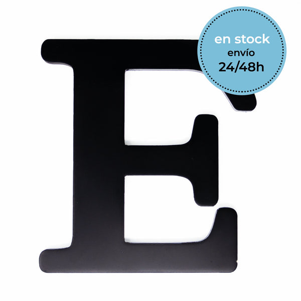 comprar inicial E en madera lacada en color negro