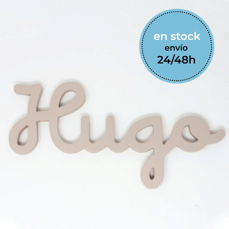 comprar nombre de madera Hugo lacado en color arena