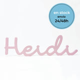 Comprar nombre de madera lacado en rosa Heidi