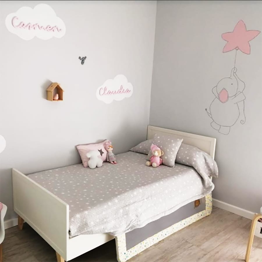 Dormitorio niñas nombres madera personalizados #color_Rosa