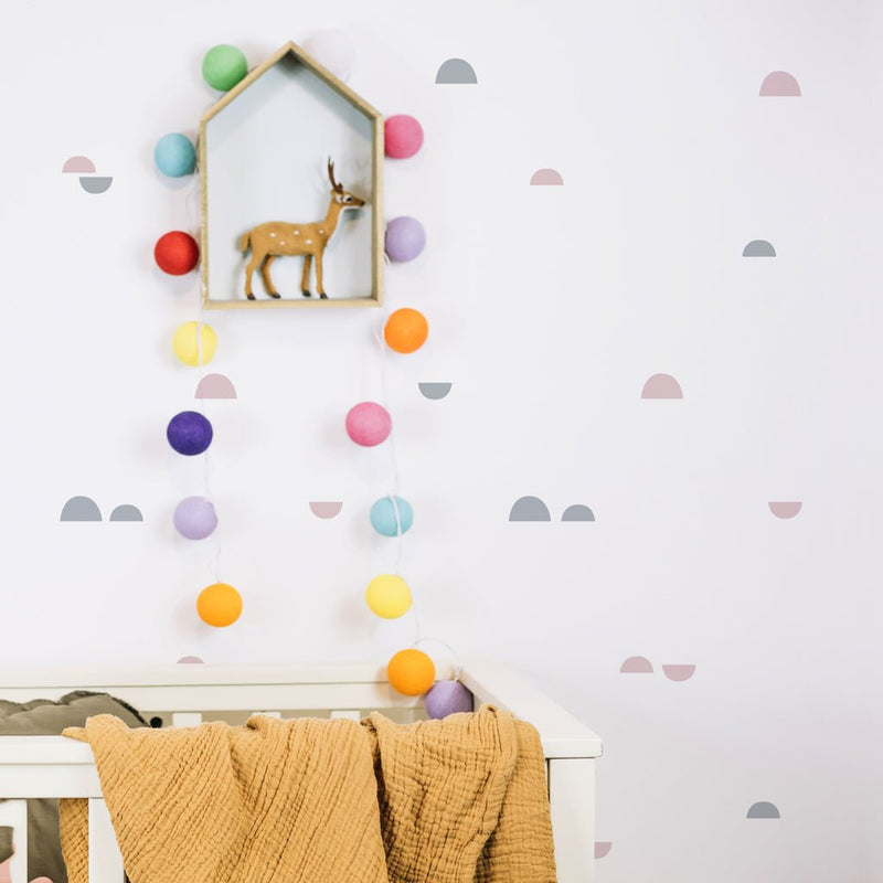 Decoración cuarto del bebé vinilo de pared medias lunas