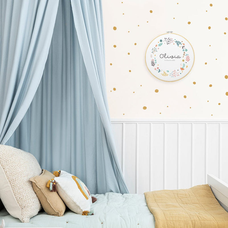 Cuarto Infantil Bastidor Flores Personalizado