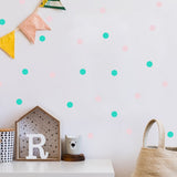Ideas decoración infantil vinilos de pared topitos de colores