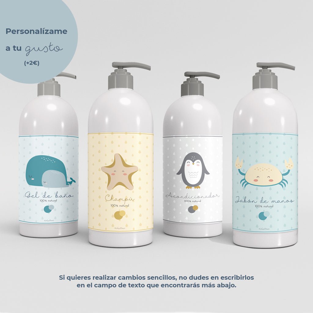 Etiquetas personalizadas animalitos para el baño Nicolasito