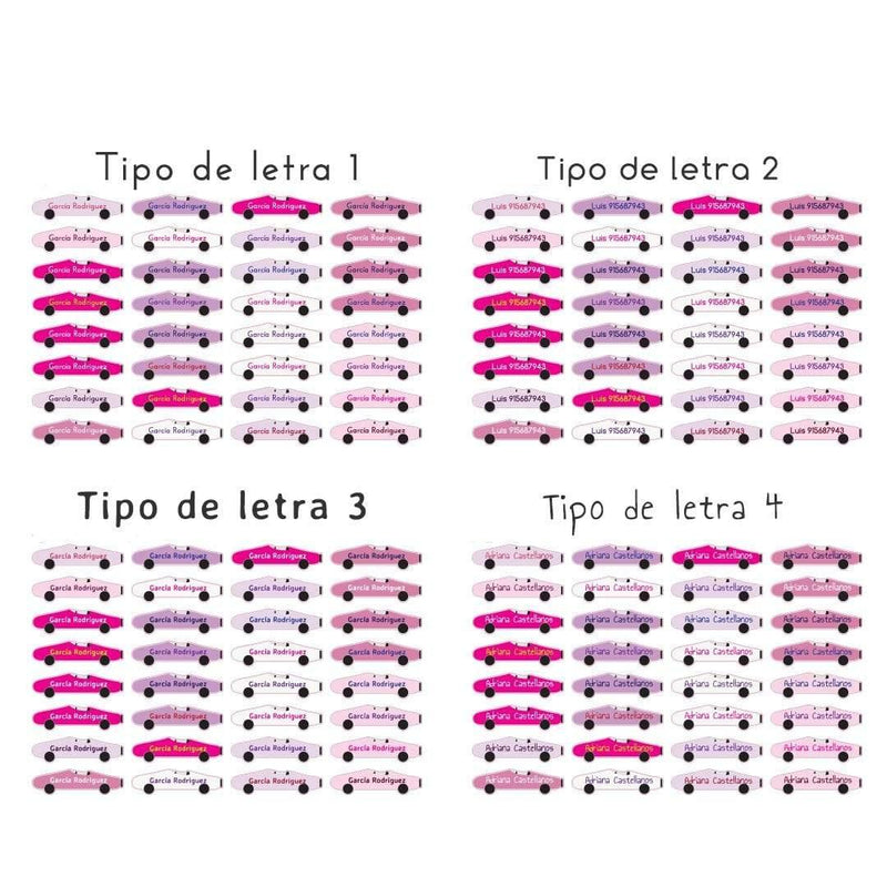 Etiquetas para ropa Coches