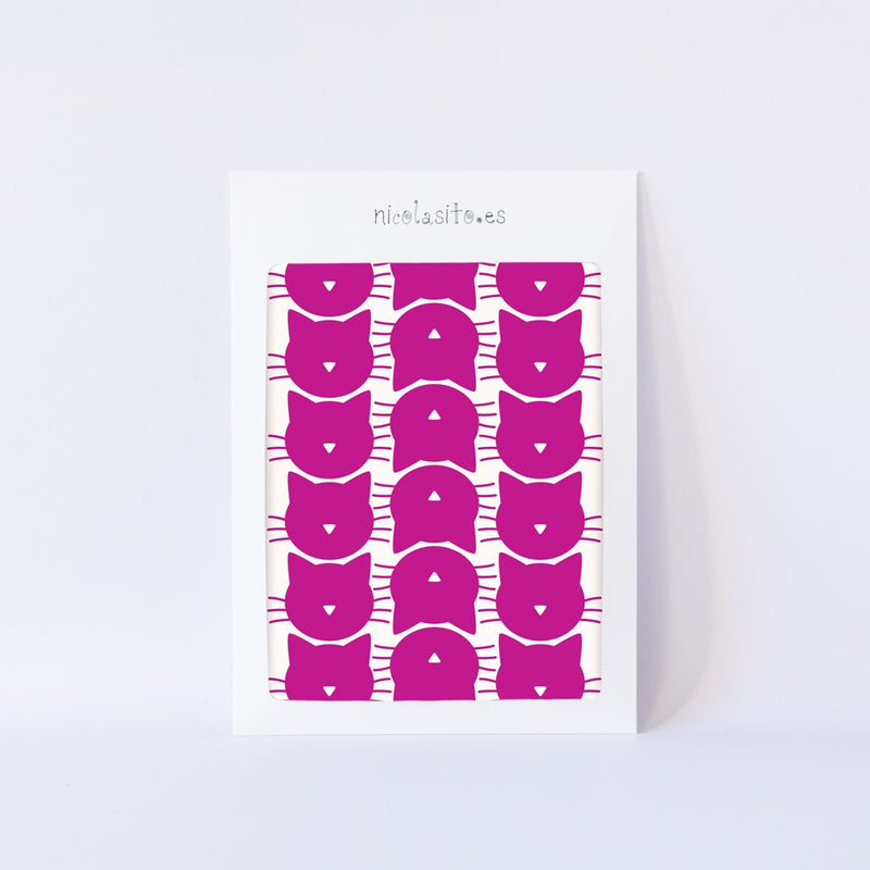 Vinilo mini gatitos fucsias Nicolasito