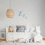 Decoración infantil de pared vinilo Zzz azul cielo