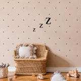 Decoración infantil de pared vinilo Zzz negro