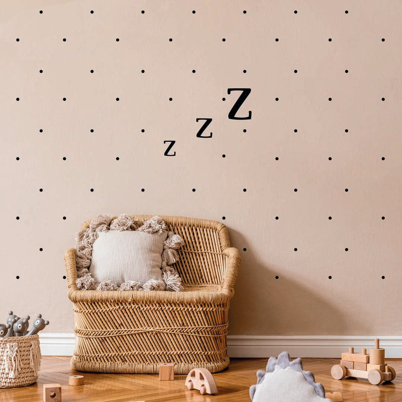Decoración infantil de pared vinilo Zzz negro
