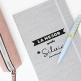 Libreta de tela personalizada para regalar a los profesores