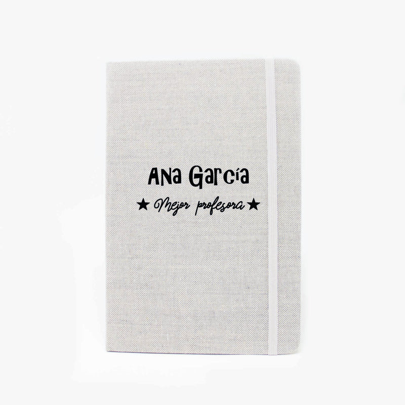 Libreta de tela personalizada para regalar a los profesores