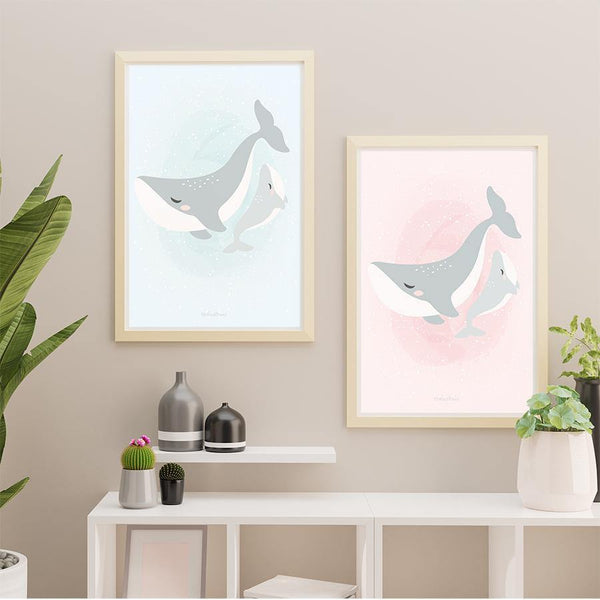Decoración lámina decorativa mamá ballena colores