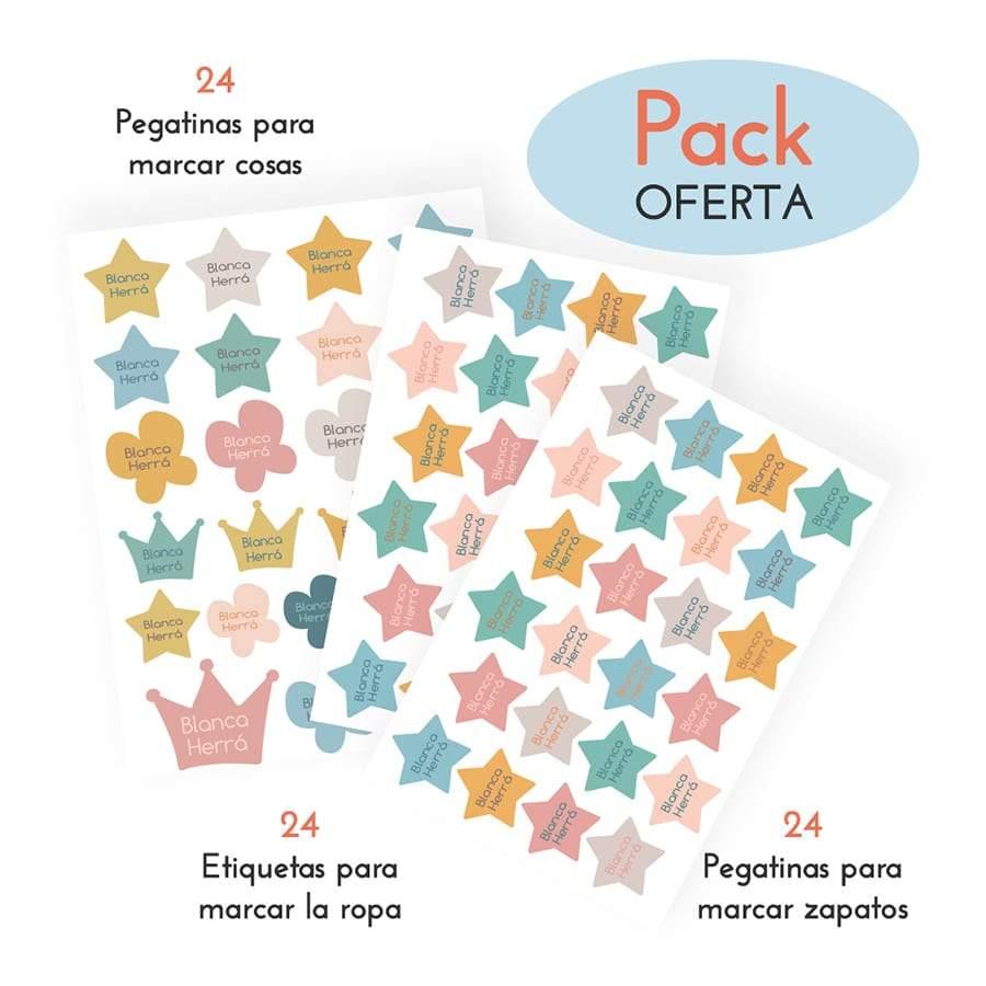 Pack ahorro etiquetas Estrellas - Nicolasito.es #color_Sunset