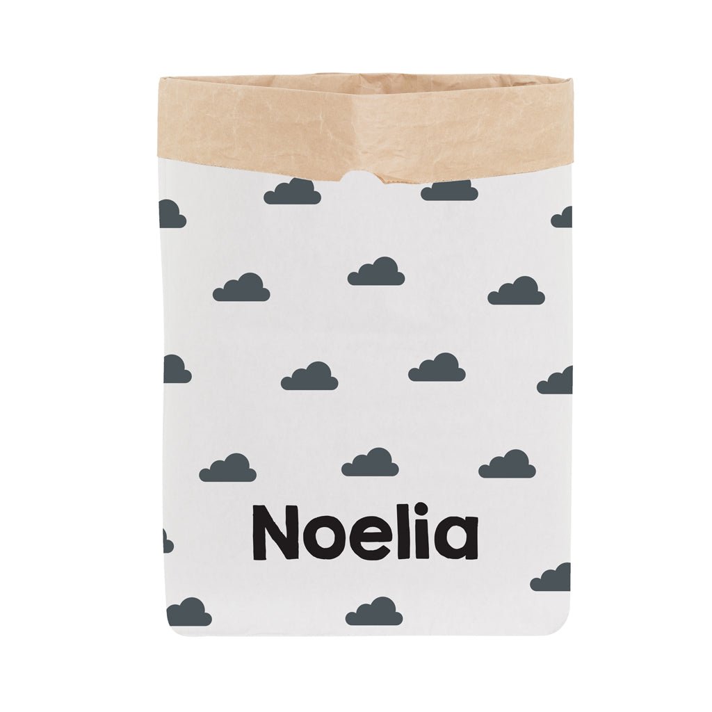 Saco de papel personalizado nubes guardar cosas