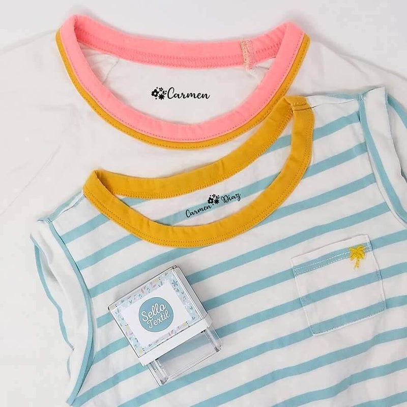 Sello personalizado marcar ropa flores nicolasito