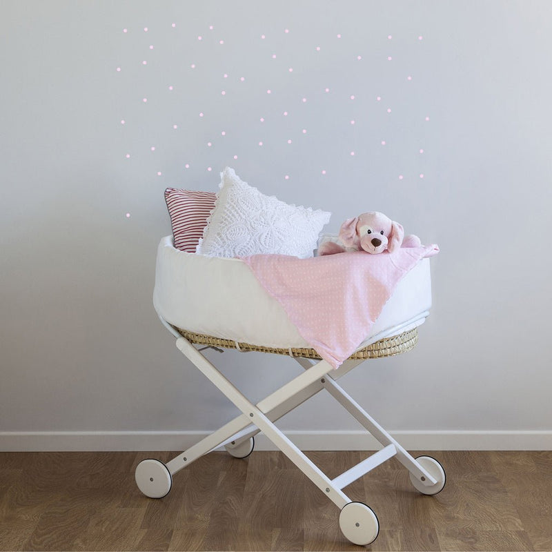 Idea decoración cuarto del bebé vinilo mini dots