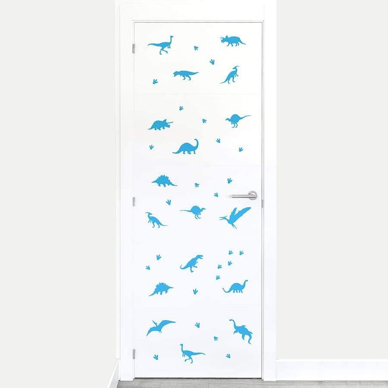Vinilo infantil decorativo dinosaurios azul Nicolasito