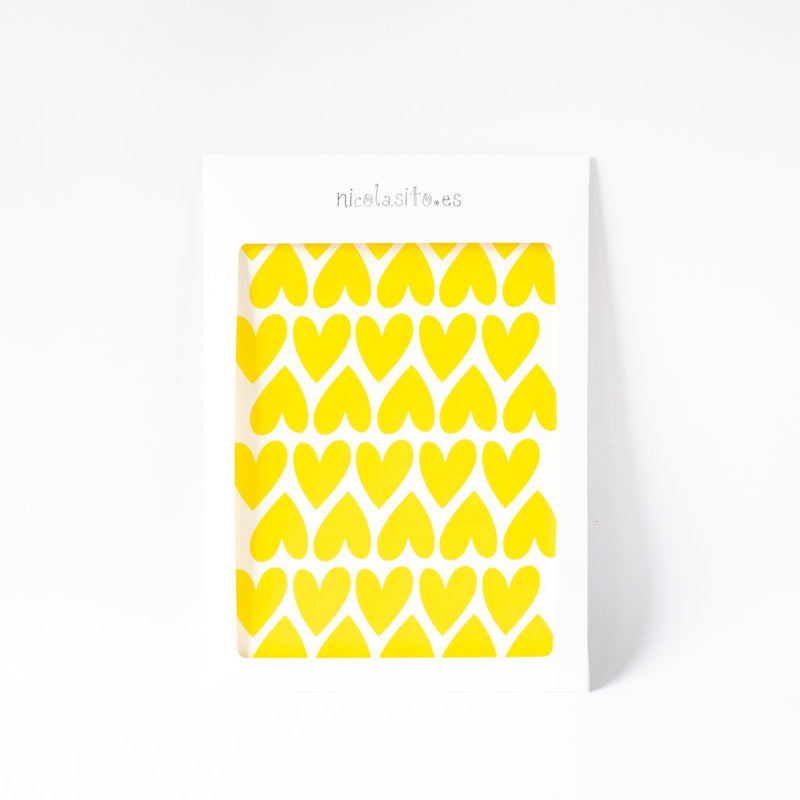 Vinilo mini corazones amarillo