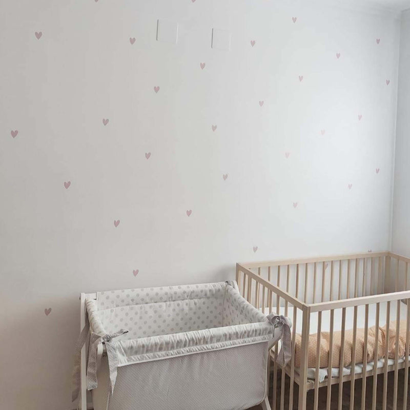Decoración cuarto infantil vinilo corazones