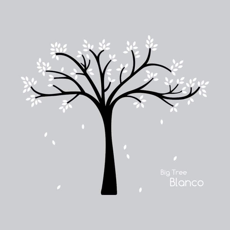 vinilo árbol grande hojas blancas de nicolasito #color_Arbol hojas Blanco