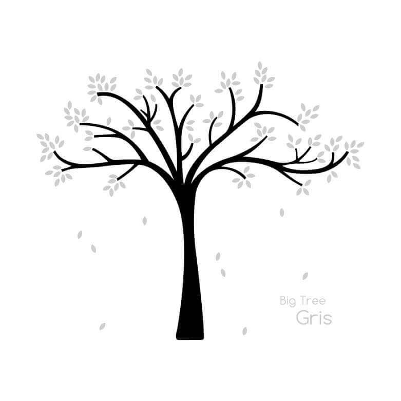 vinilo árbol grande de hojas grises de nicolasito #color_Arbol hojas Gris