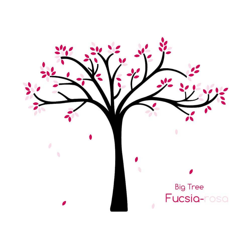 vinilo árbol grande hojas rosa fucsia de nicolasito #color_Arbol hojas Fucsia Rosa