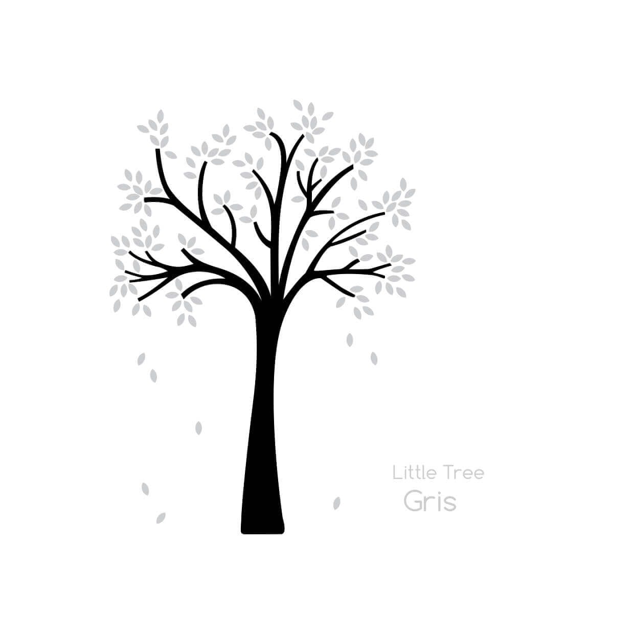 vinilo árbol pequeño gris de nicolasito #color_Arbol hojas Gris