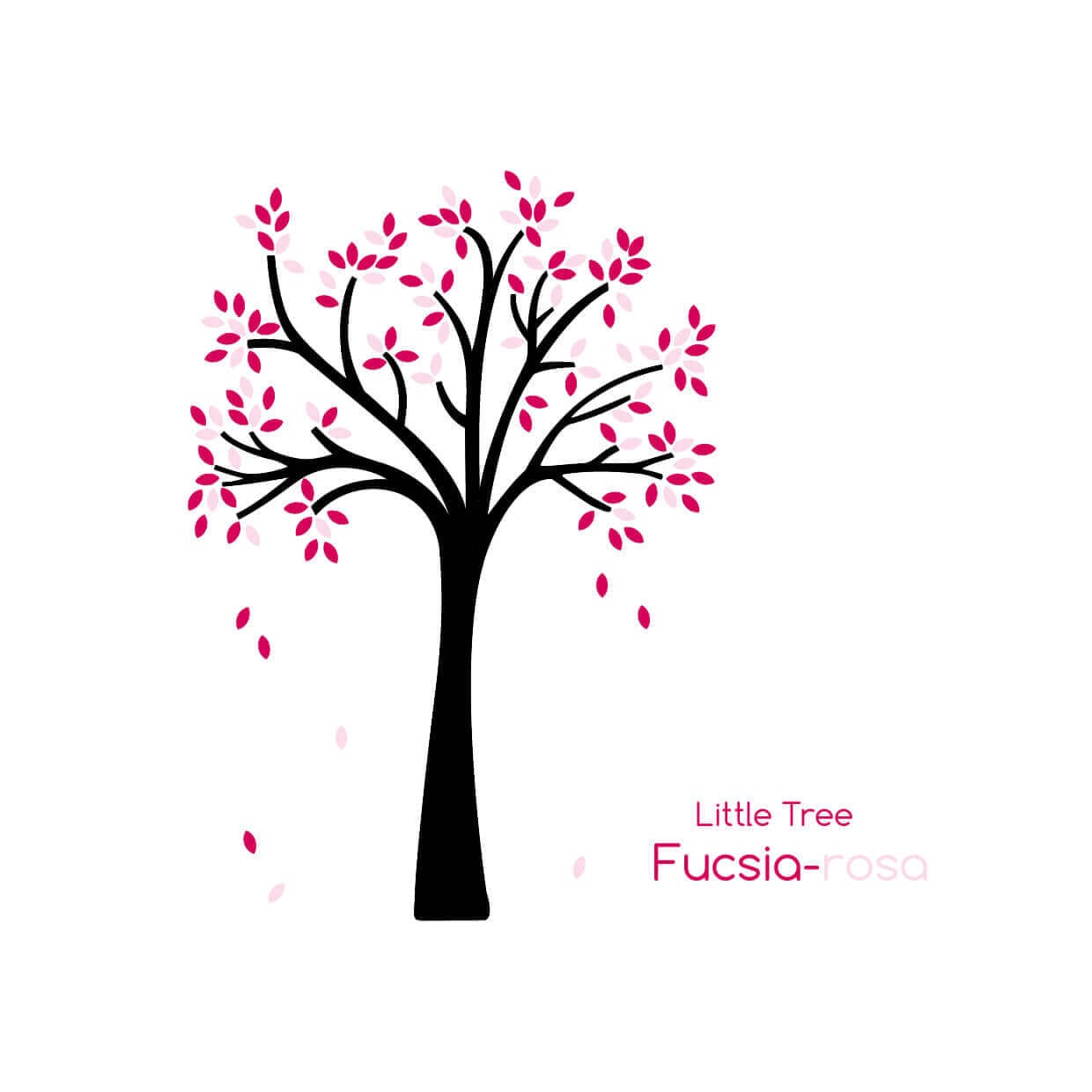 vinilo árbol pequeño de hojas rosas y fucsias #color_Arbol hojas Fucsia Rosa