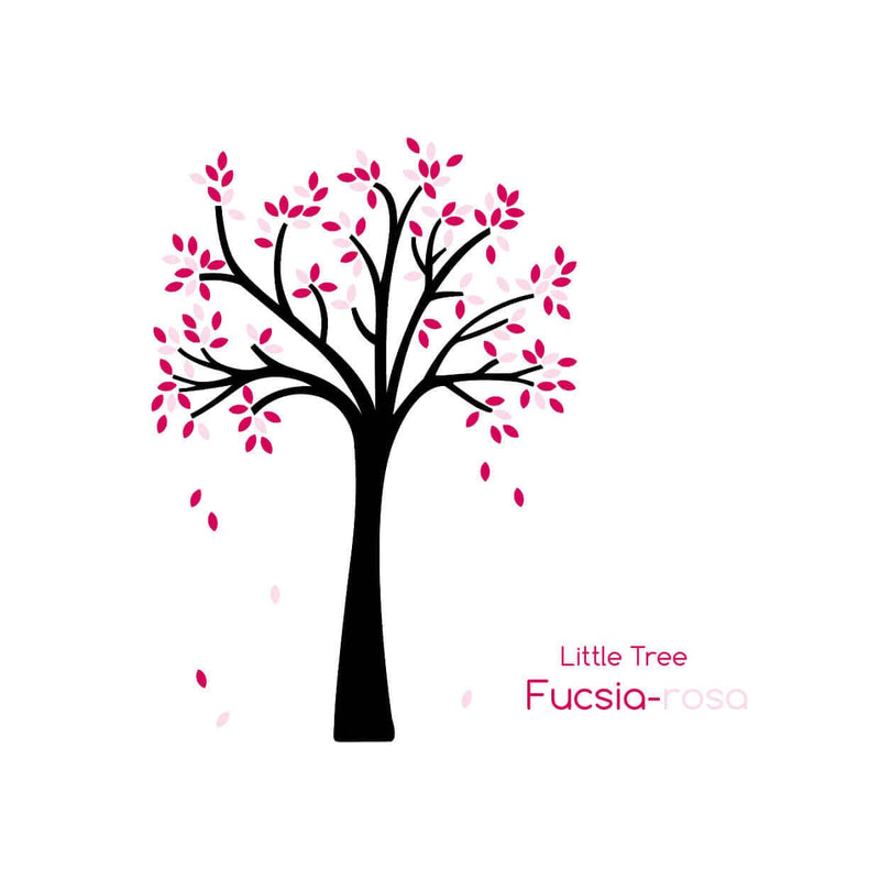 vinilo árbol pequeño de hojas rosas y fucsias
