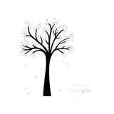 vinilo de árbol pequeño rosa gris