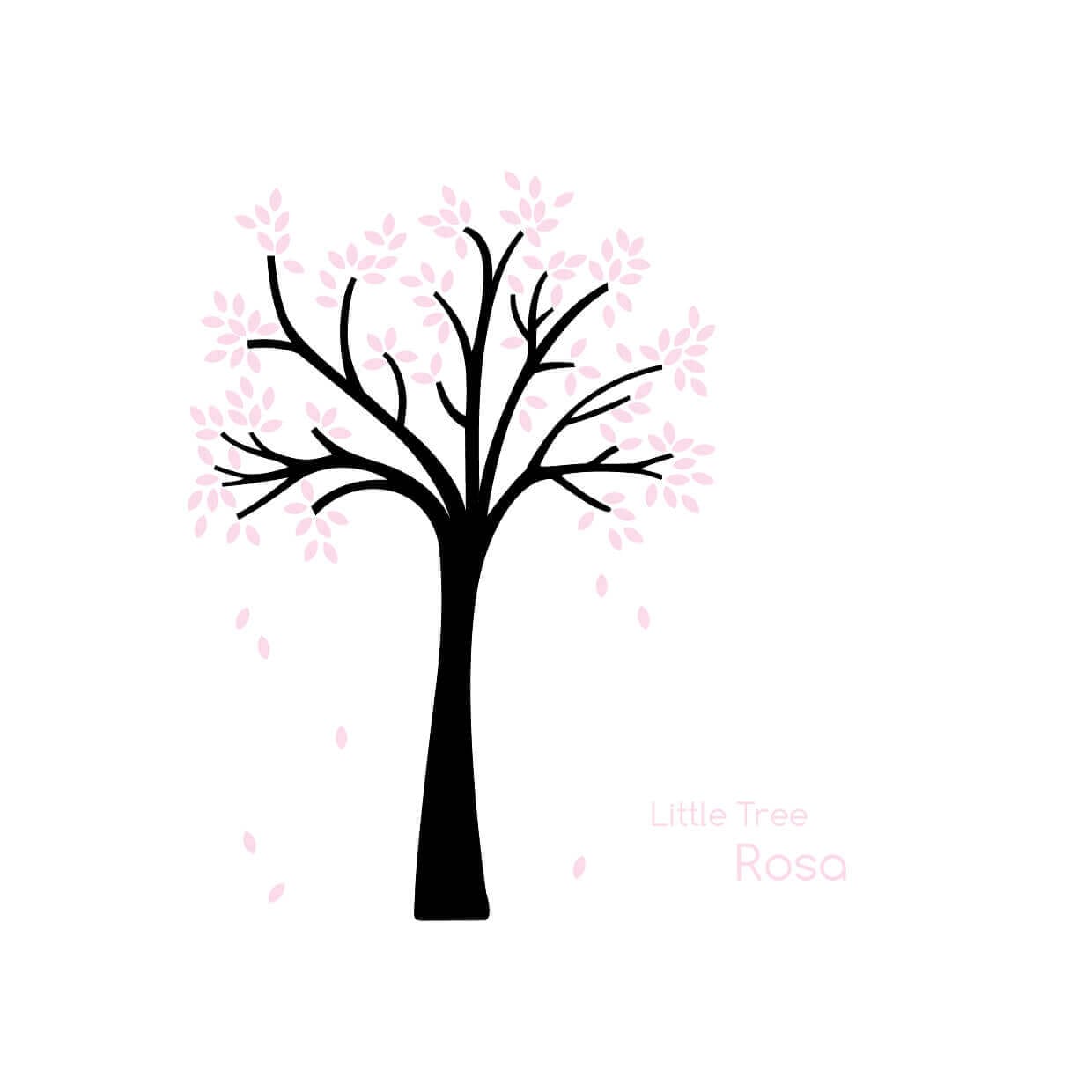 vinilo de árbol pequeño rosa de nicolasito #color_Arbol hojas Rosa
