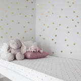 Vinilo topitos oro decoración cuarto del bebé