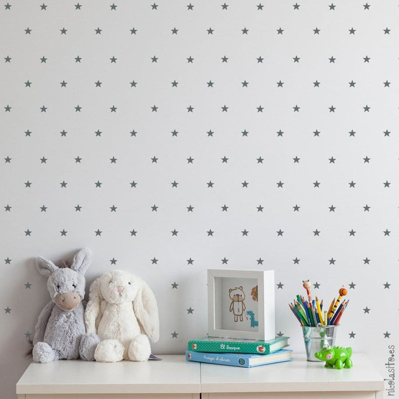 Vinilo mini estrellitas gris oscuro decoracion infantil